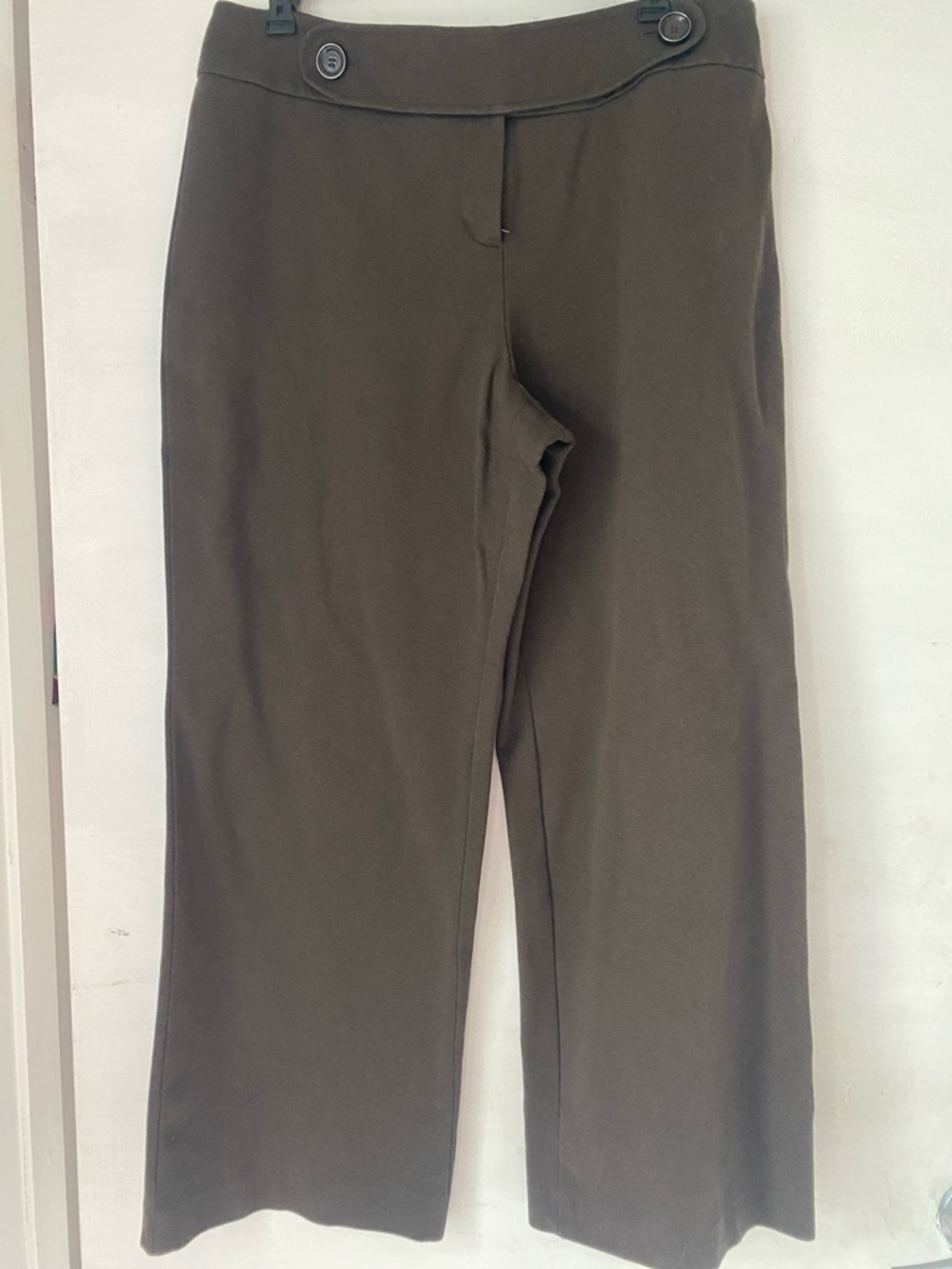 Talbots Petite - Dark Brown Wide Leg Button Waist Pants